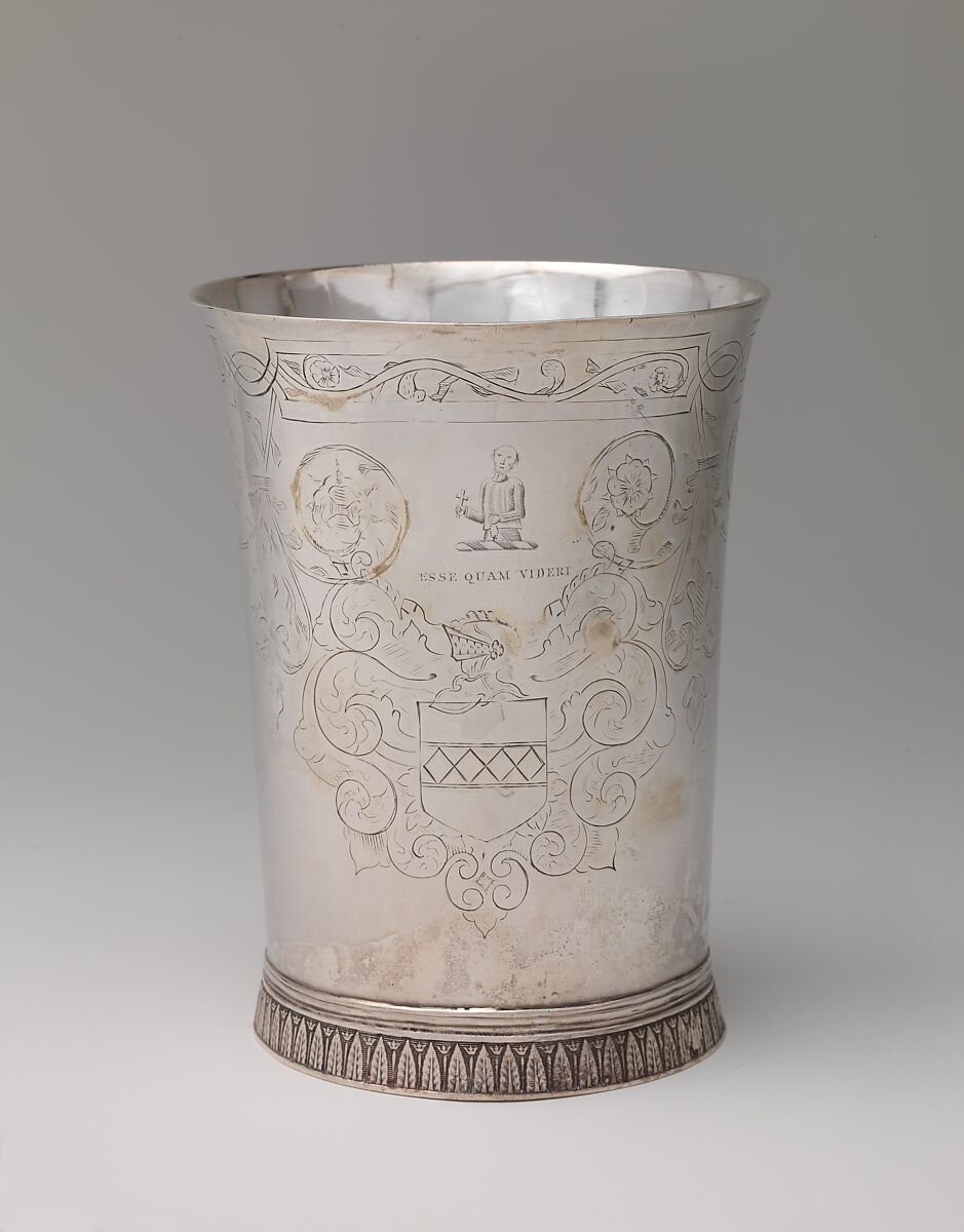 Beaker, John Hull (1624–1683), Silver, American 