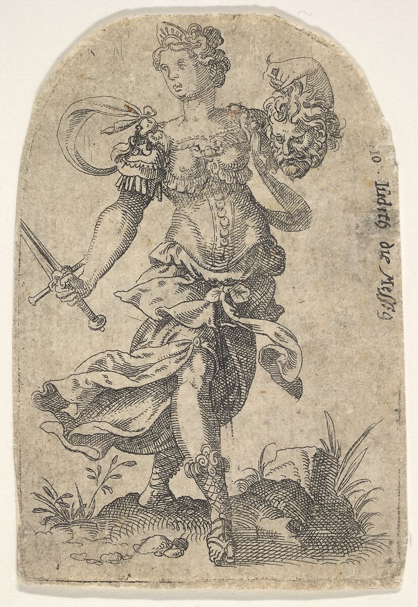 Judith, from Celebrated Women of the Old Testament, Jost Amman (Swiss, Zurich before 1539–1591 Nuremberg), Etching; second state of two 