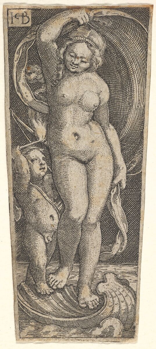 Venus and Cupid, Jacob Binck (German, Cologne 1494/1500–1569 Kaliningrad (Königsberg)), Engraving 