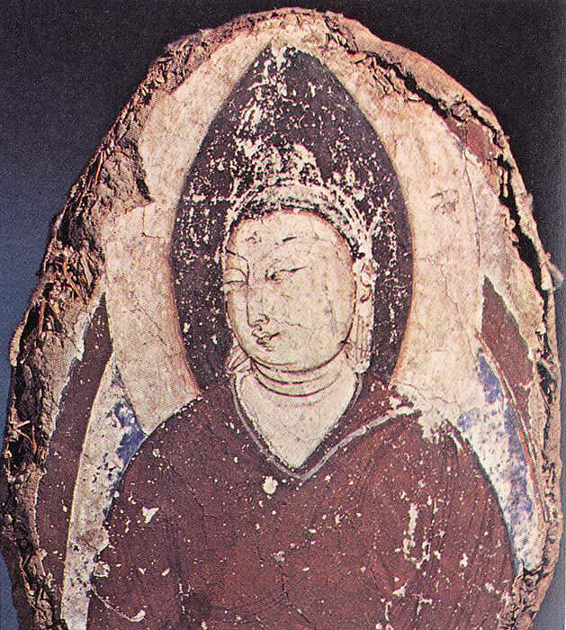 Buddha, Water-based pigment on mud plaster, Xinjiang Uyghur Autonomous Region 
