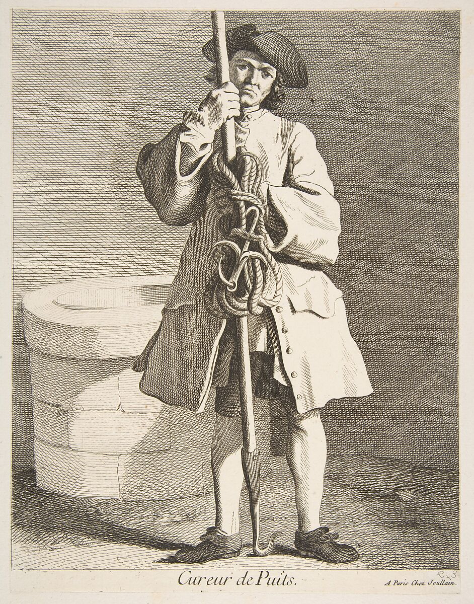 Well Cleaner, Anne Claude Philippe de Tubières, comte de Caylus (French, Paris 1692–1765 Paris), Etching with some engraving 