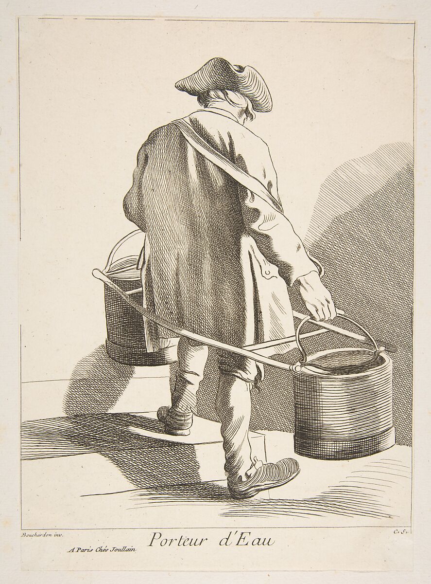 Water Carrier, Anne Claude Philippe de Tubières, comte de Caylus (French, Paris 1692–1765 Paris), Etching with some engraving 