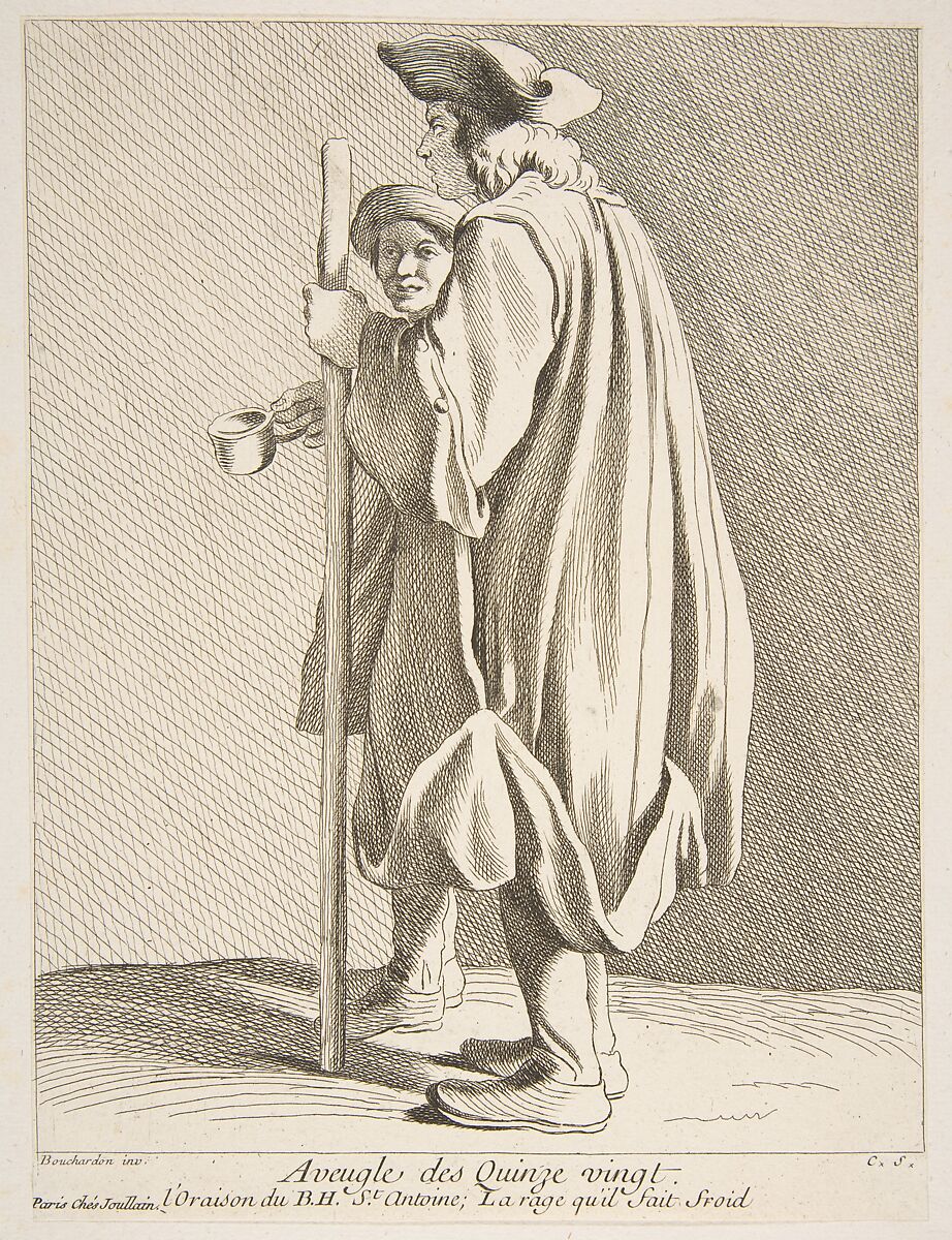 A Blind Man from the Quinze-Vingts Hospital, Anne Claude Philippe de Tubières, comte de Caylus (French, Paris 1692–1765 Paris), Etching with some engraving 