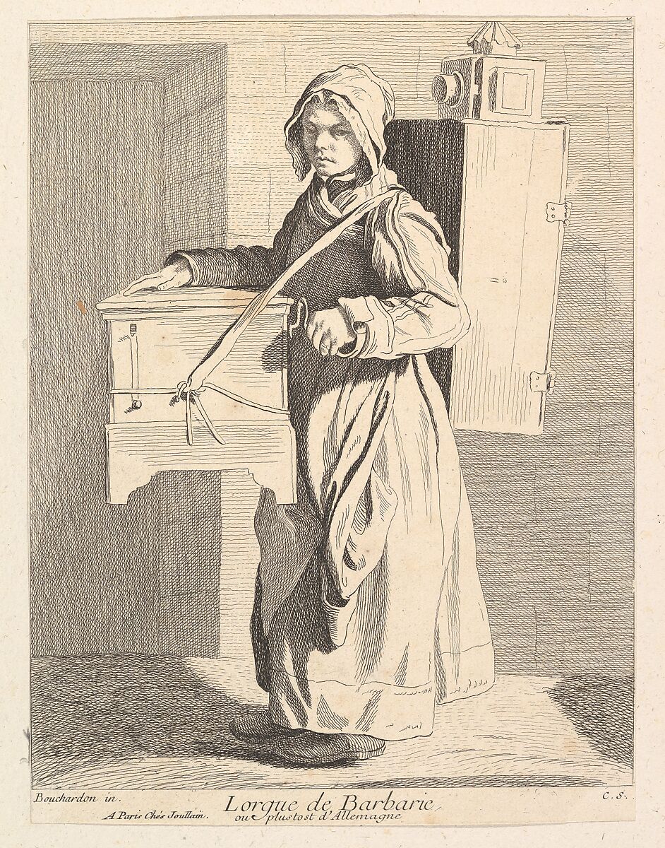 Organ Grinder, Anne Claude Philippe de Tubières, comte de Caylus (French, Paris 1692–1765 Paris), Etching with some engraving 