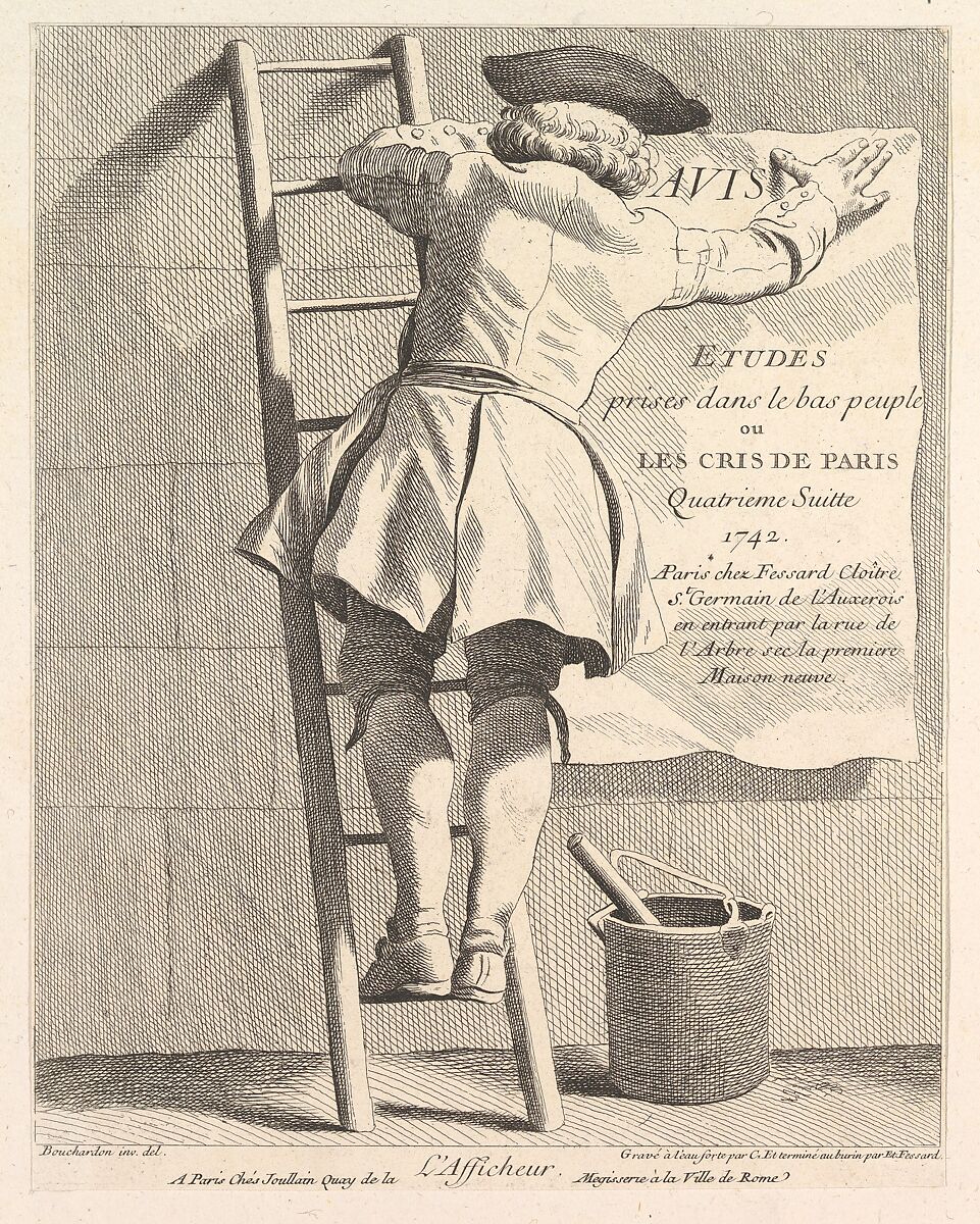 The Sign Poster, Anne Claude Philippe de Tubières, comte de Caylus (French, Paris 1692–1765 Paris), Etching with some engraving 