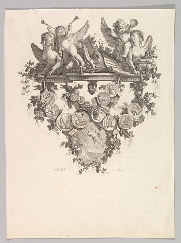 Vignette with Sphinxes and Putti