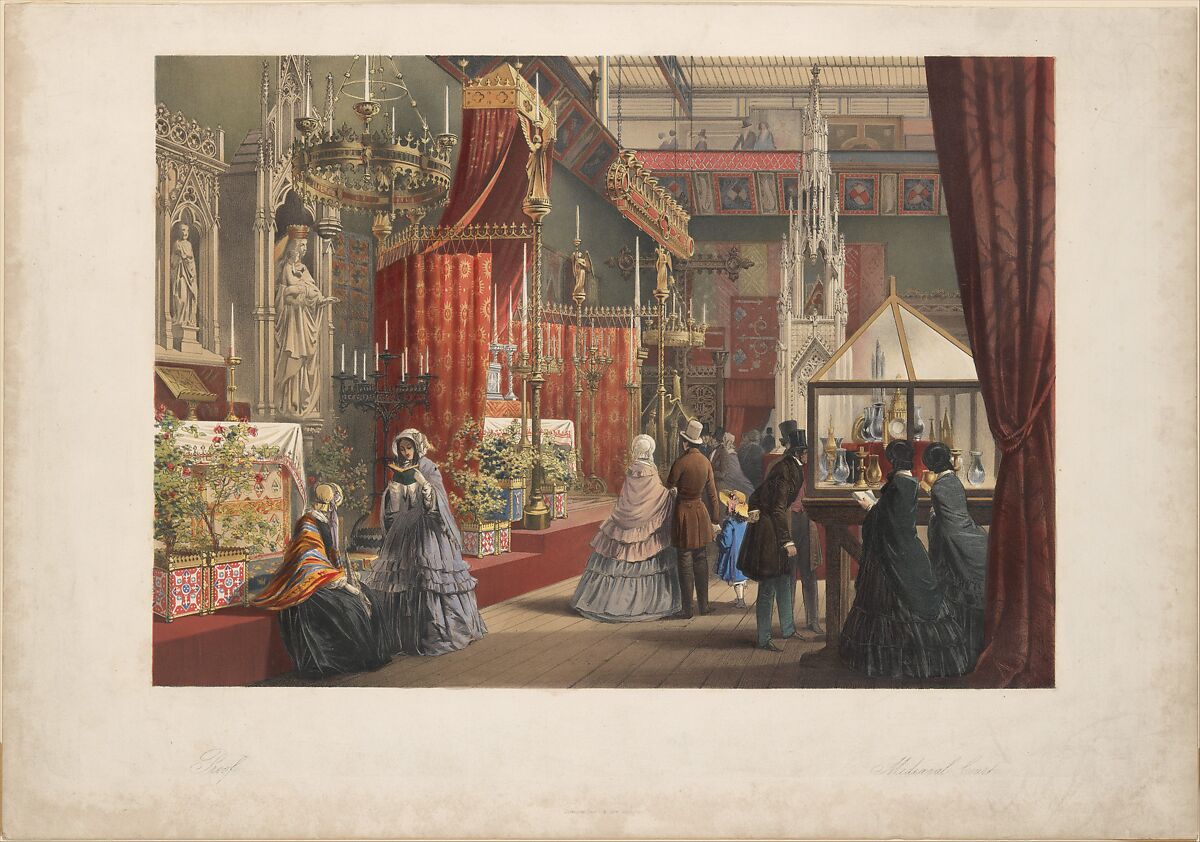 Mediaeval Court: The Great Exhibition of 1851, Joseph Nash (British, Buckinghamshire 1809–1878 Kensington), Hand-colored lithograph; proof 