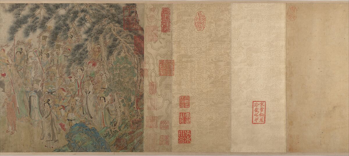 Raising the Alms-Bowl, unidentified artist Chinese, Handscroll; ink, color, and gold on paper, China