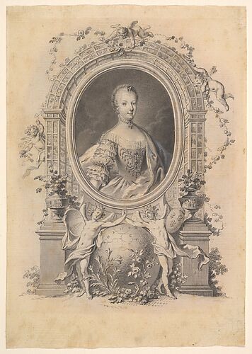 Portrait of Queen Marie-Antoinette in an ornamental frame