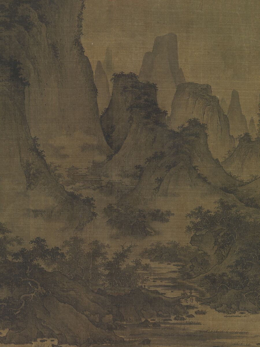 Summer Mountains, Attributed to Qu Ding (Chinese, active ca. 1023–ca. 1056), Handscroll; ink and color on silk, China