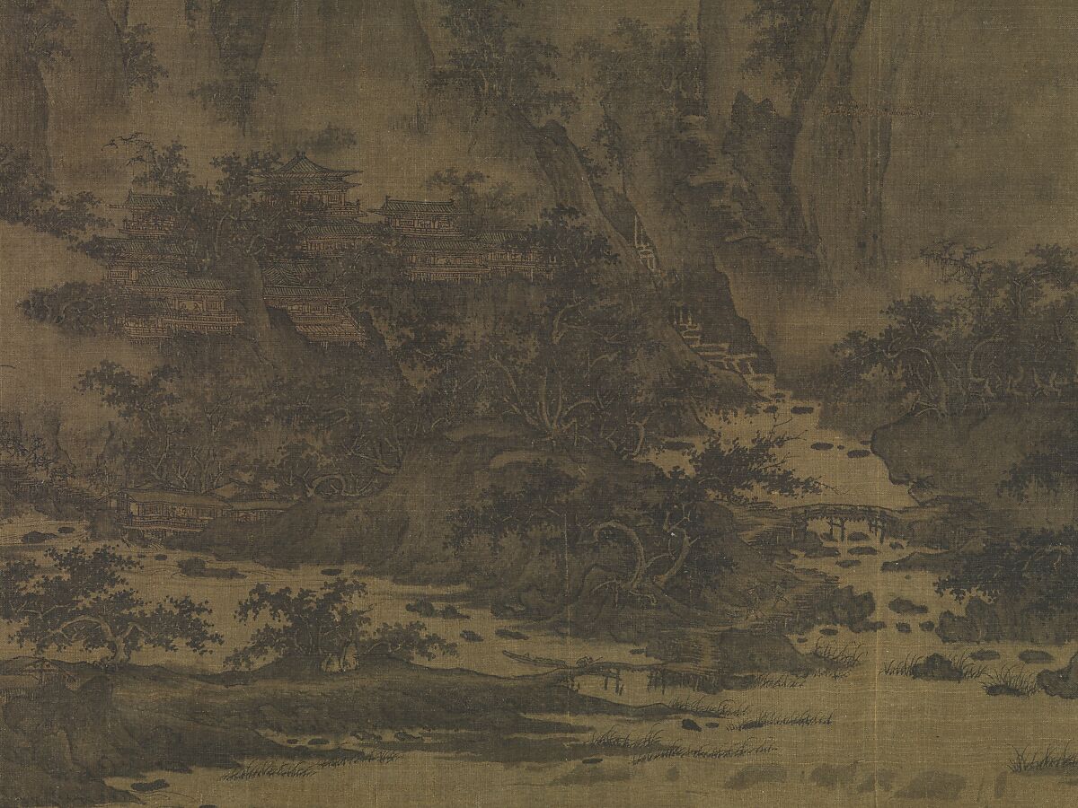 Summer Mountains, Attributed to Qu Ding (Chinese, active ca. 1023–ca. 1056), Handscroll; ink and color on silk, China