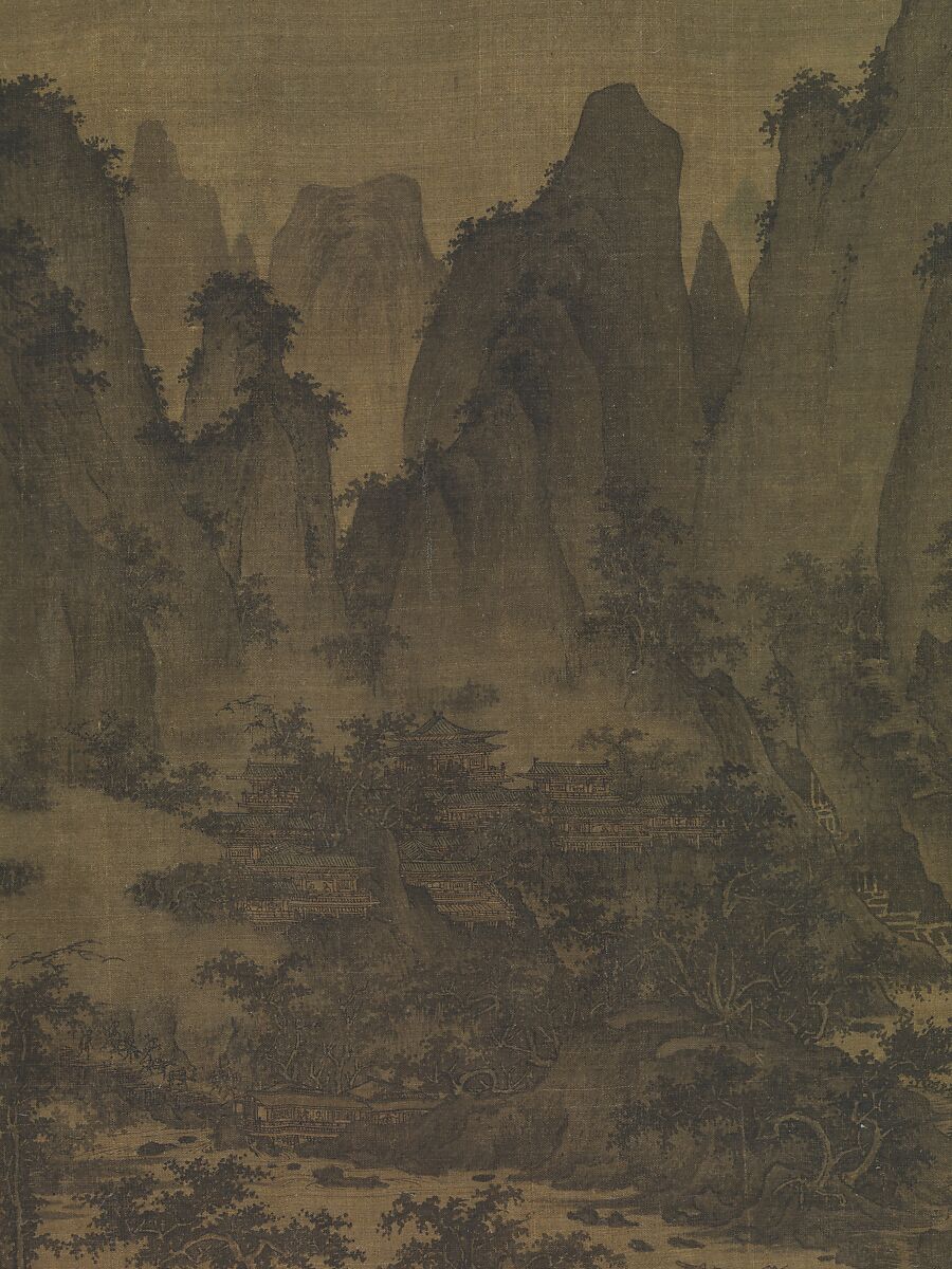 Summer Mountains, Attributed to Qu Ding (Chinese, active ca. 1023–ca. 1056), Handscroll; ink and color on silk, China