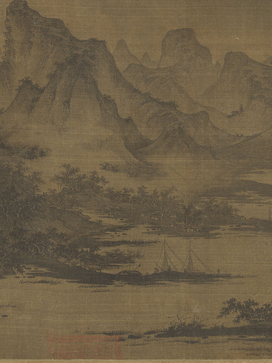 Summer Mountains, Attributed to Qu Ding (Chinese, active ca. 1023–ca. 1056), Handscroll; ink and color on silk, China