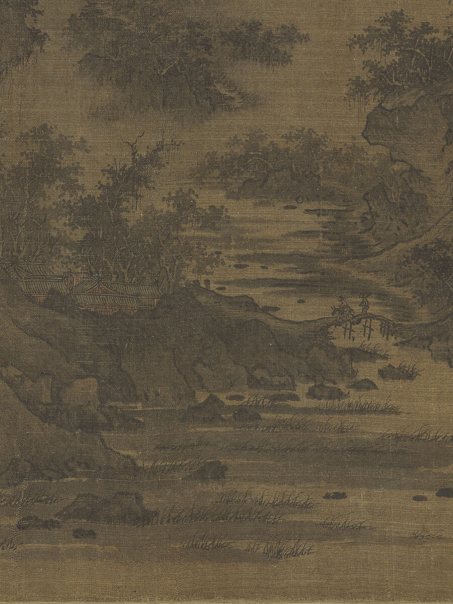 Summer Mountains, Attributed to Qu Ding (Chinese, active ca. 1023–ca. 1056), Handscroll; ink and color on silk, China
