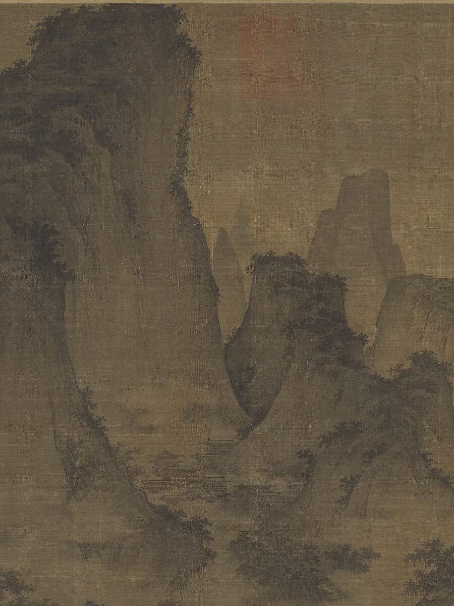 Summer Mountains, Attributed to Qu Ding (Chinese, active ca. 1023–ca. 1056), Handscroll; ink and color on silk, China
