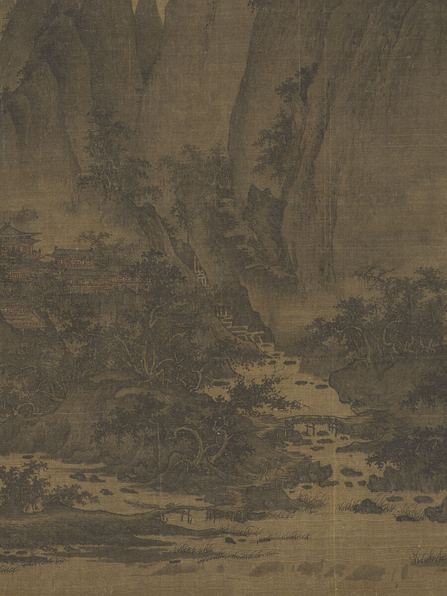 Summer Mountains, Attributed to Qu Ding (Chinese, active ca. 1023–ca. 1056), Handscroll; ink and color on silk, China