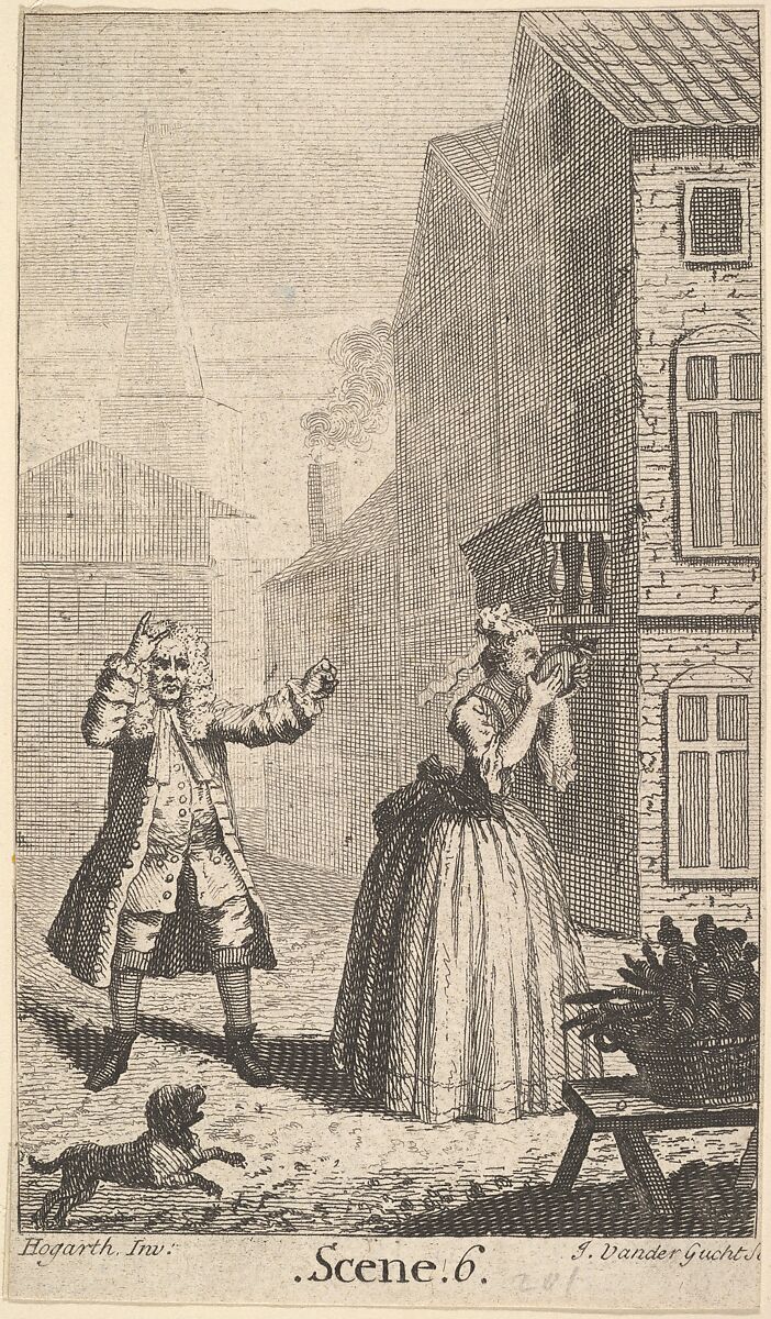 Frontispiece to Moliere's "Sganarelle, ou le Cocu Imaginaire" (The Imaginary Cuckold), John Vandergucht (British, London 1697–possibly 1732 London), Engraving; second state of two 