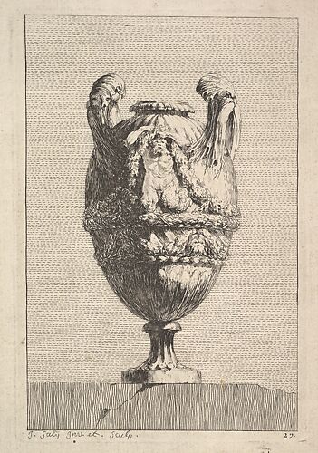 Vase with a Male Siren holding up a Garland, from: Vases