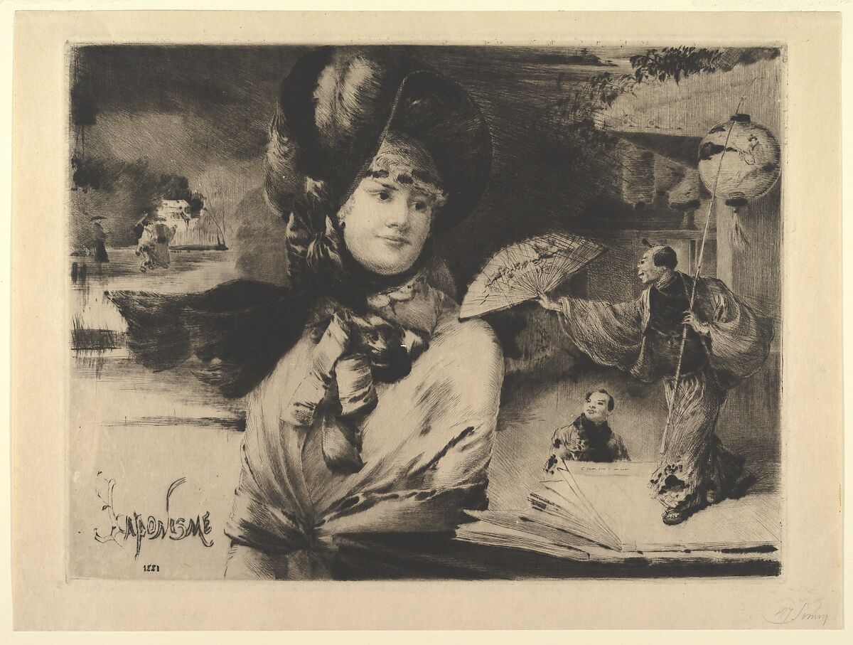 Japonisme, Henri Somm  French, Drypoint