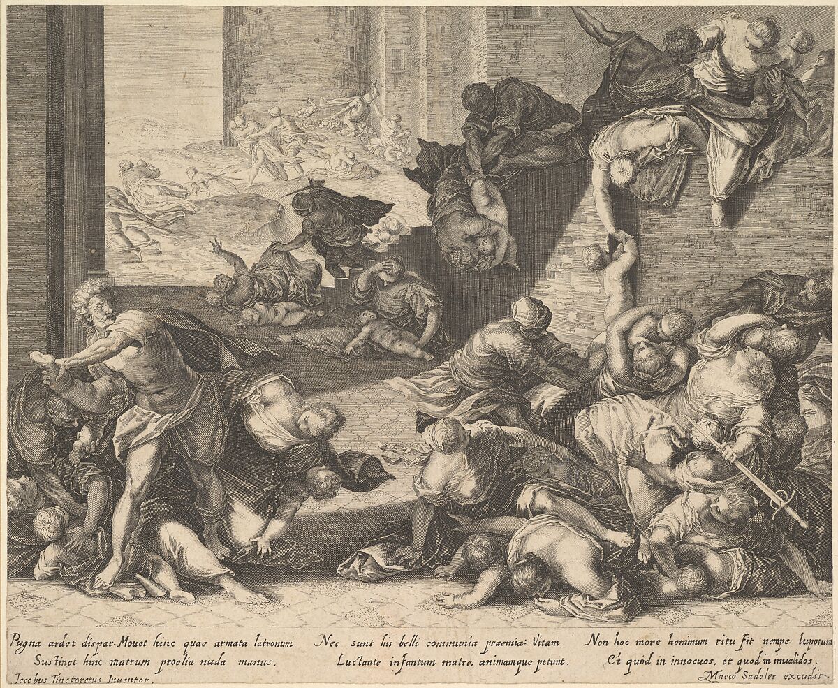Massacre of the Innocents, reduced and reversed copy after Aegidius Sadeler, Anonymous, Engraving 