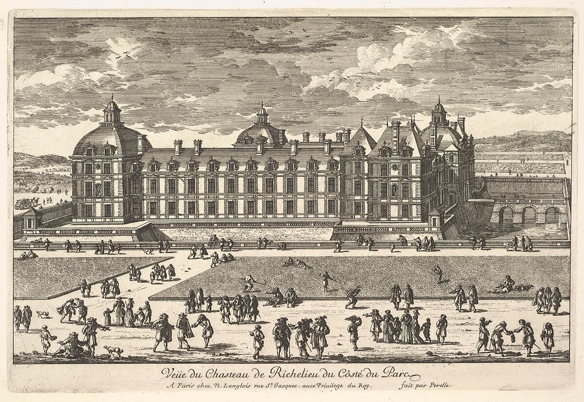 Veüe du Château de Richelieu du Côté du Parc, Adam Perelle (French, Paris 1640–1695 Paris), Etching 