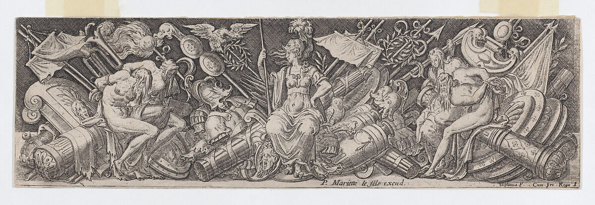 Combats et Triomphes, Etienne Delaune (French, Orléans 1518/19–1583 Strasbourg), Engraving, fourth state of four