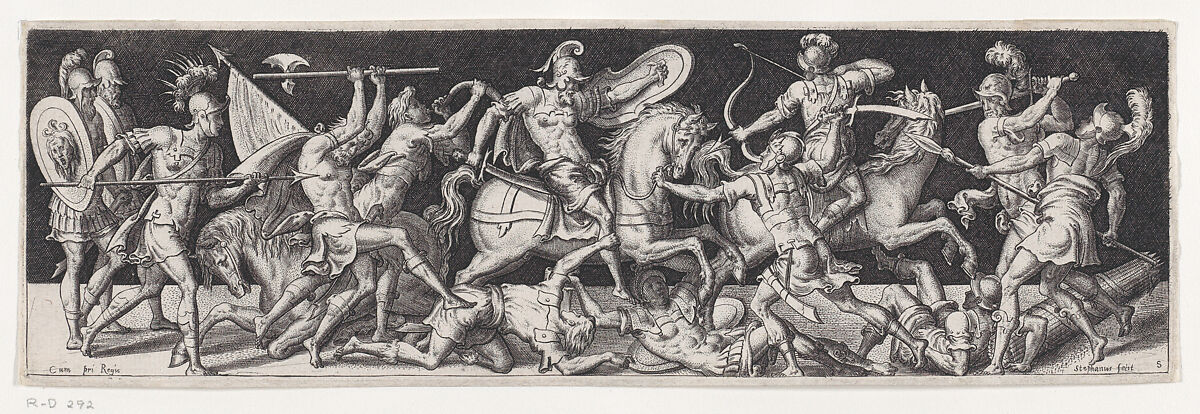 Plate from "Combats et Triomphes", Etienne Delaune (French, Orléans 1518/19–1583 Strasbourg), Engraving, probably first state of four