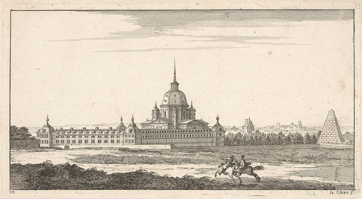 View of a Town, plate X from "Livre de paysages dédié à Monsieur de Beringhen", Sébastien Leclerc I (French, Metz 1637–1714 Paris), Etching 