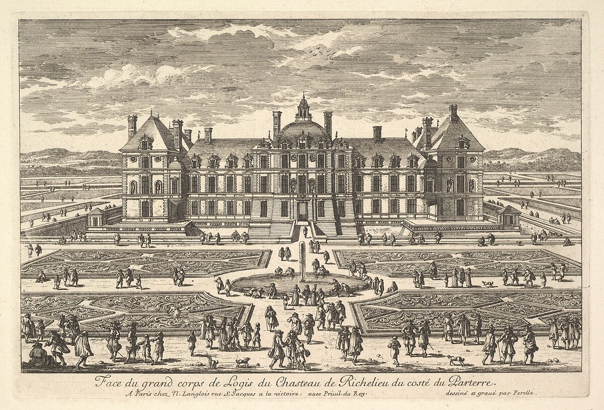 Face du grand corps de Logis du Château de Richelieu du côté du Parterre, Adam Perelle (French, Paris 1640–1695 Paris), Etching 