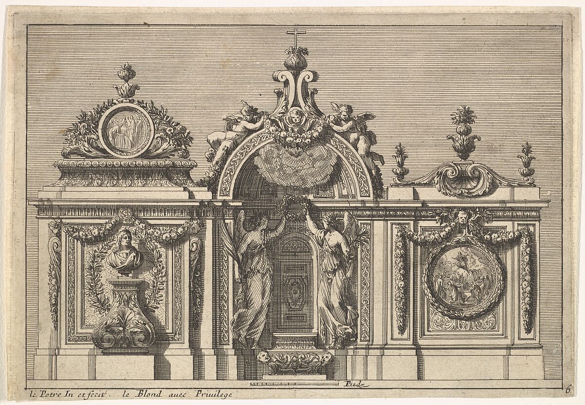Design for a Tabernacle with Two Variants, from: Tabernacles à l'italienne, Jean Le Pautre (French, Paris 1618–1682 Paris), Etching; second edition (unrecorded) 