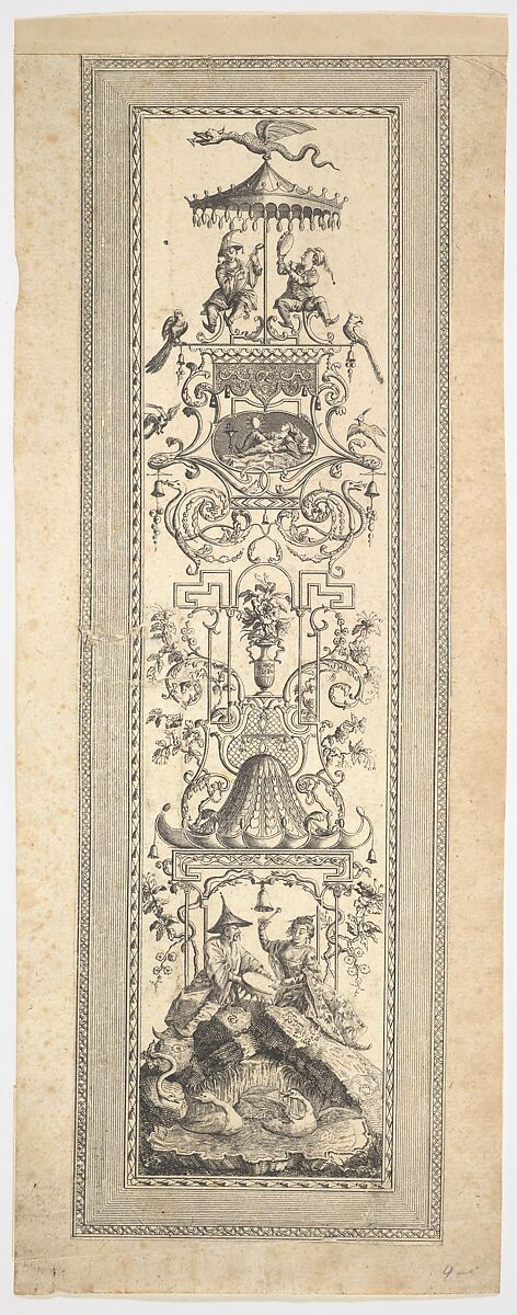 Kiosk Chinois, from Premier cayer de panneaux, frises et sujets arabesques, François Marie Isidore Queverdo (French, Josselin 1748–1797 Paris), Etching 