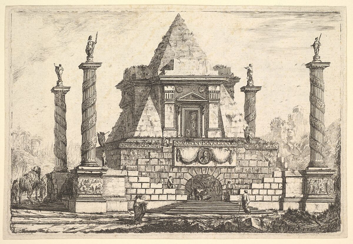 Imaginary Architecture with Camel and Figures, after Della Bella, Pierre Moreau (French, 1722–1798 Paris), Etching 