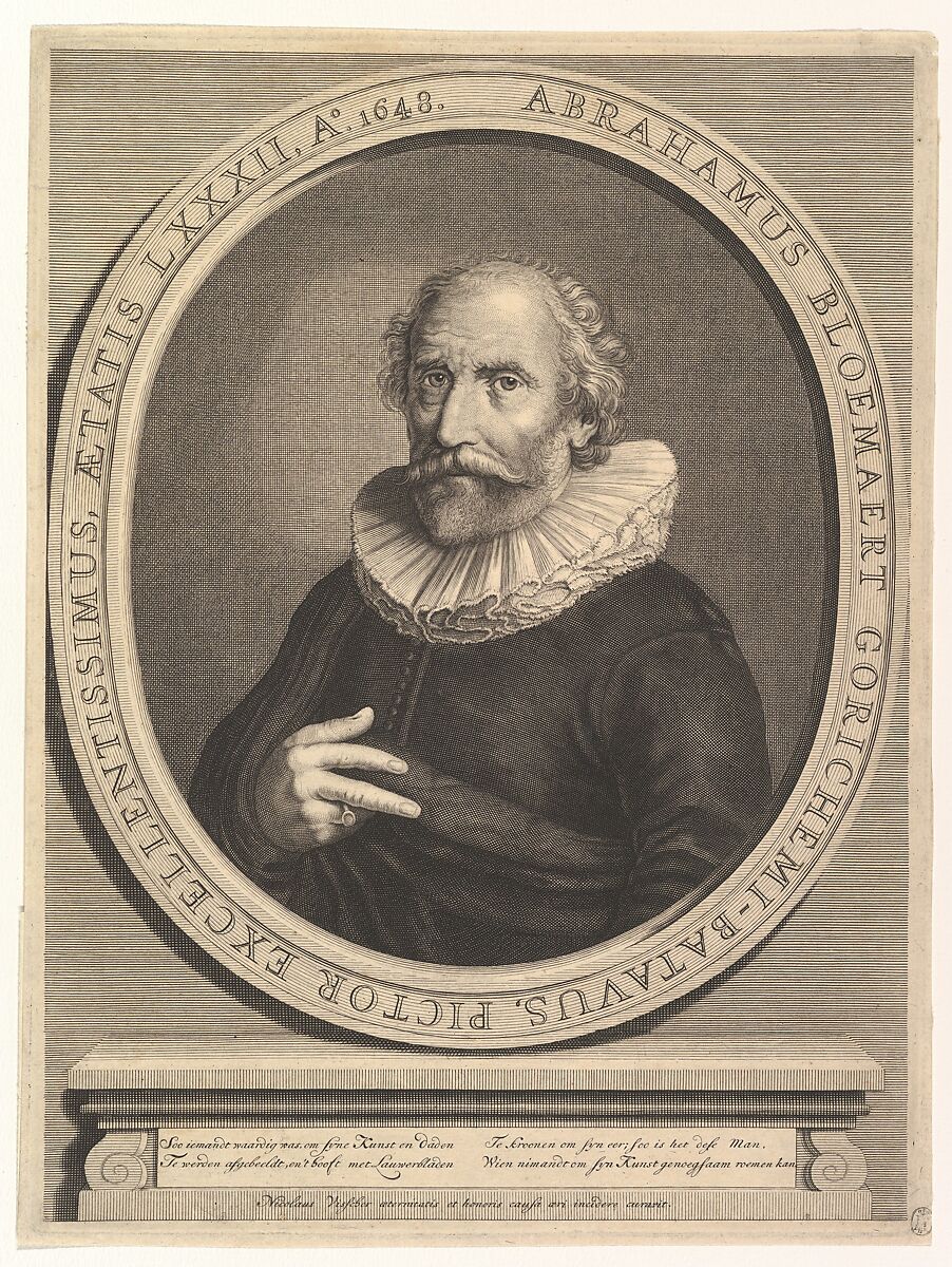 Portrait of Abraham Bloemaert, Nicolas Visscher I (Dutch, Amsterdam 1618–1679 Amsterdam), Etching and engraving 