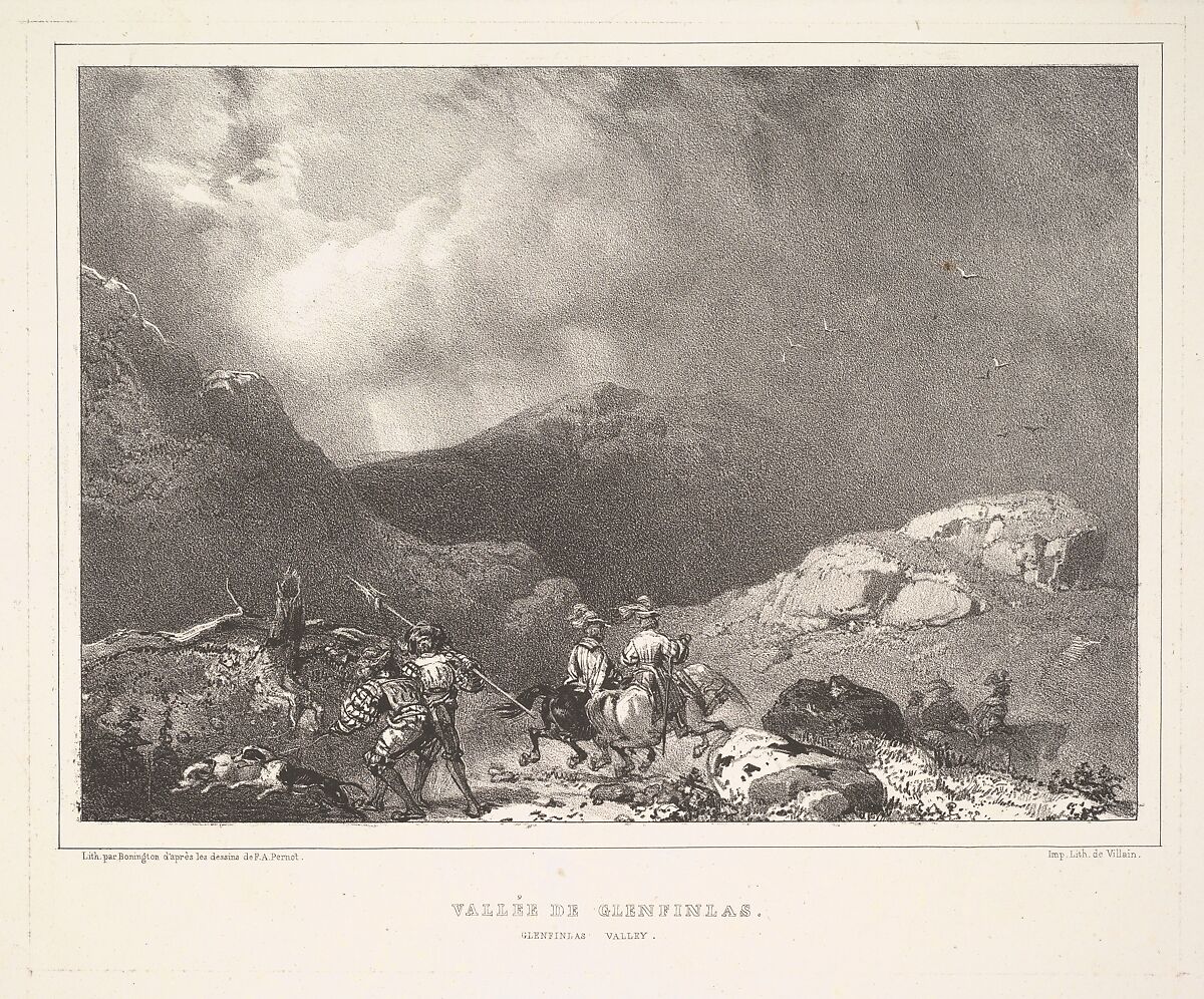 Vallée de Glenfinlas (Glenfinlas Valley), Richard Parkes Bonington (British, Arnold, Nottinghamshire 1802–1828 London), Lithograph; third state of four 