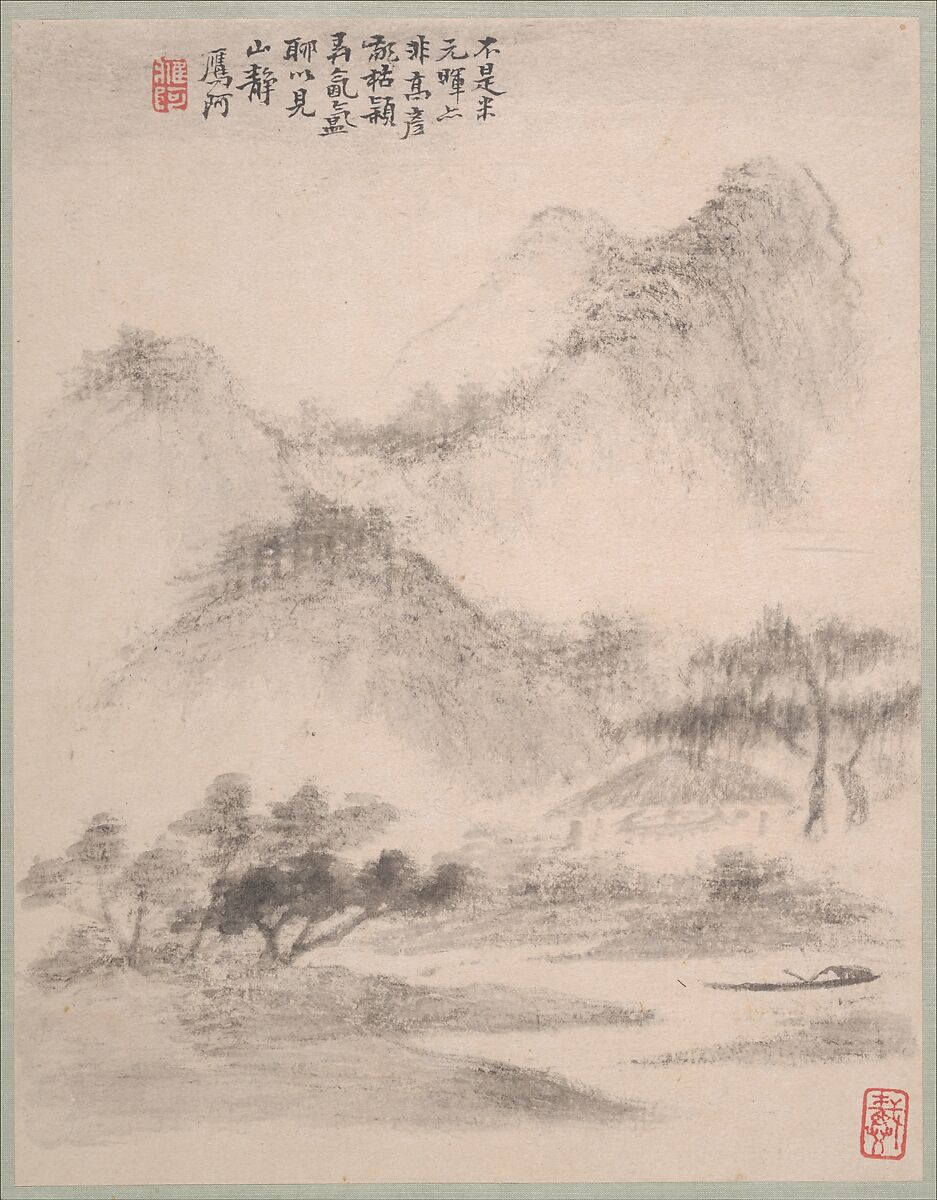 Landscapes, Dai Benxiao (Chinese, 1621–1693), Album of twelve leaves; ink on paper, China