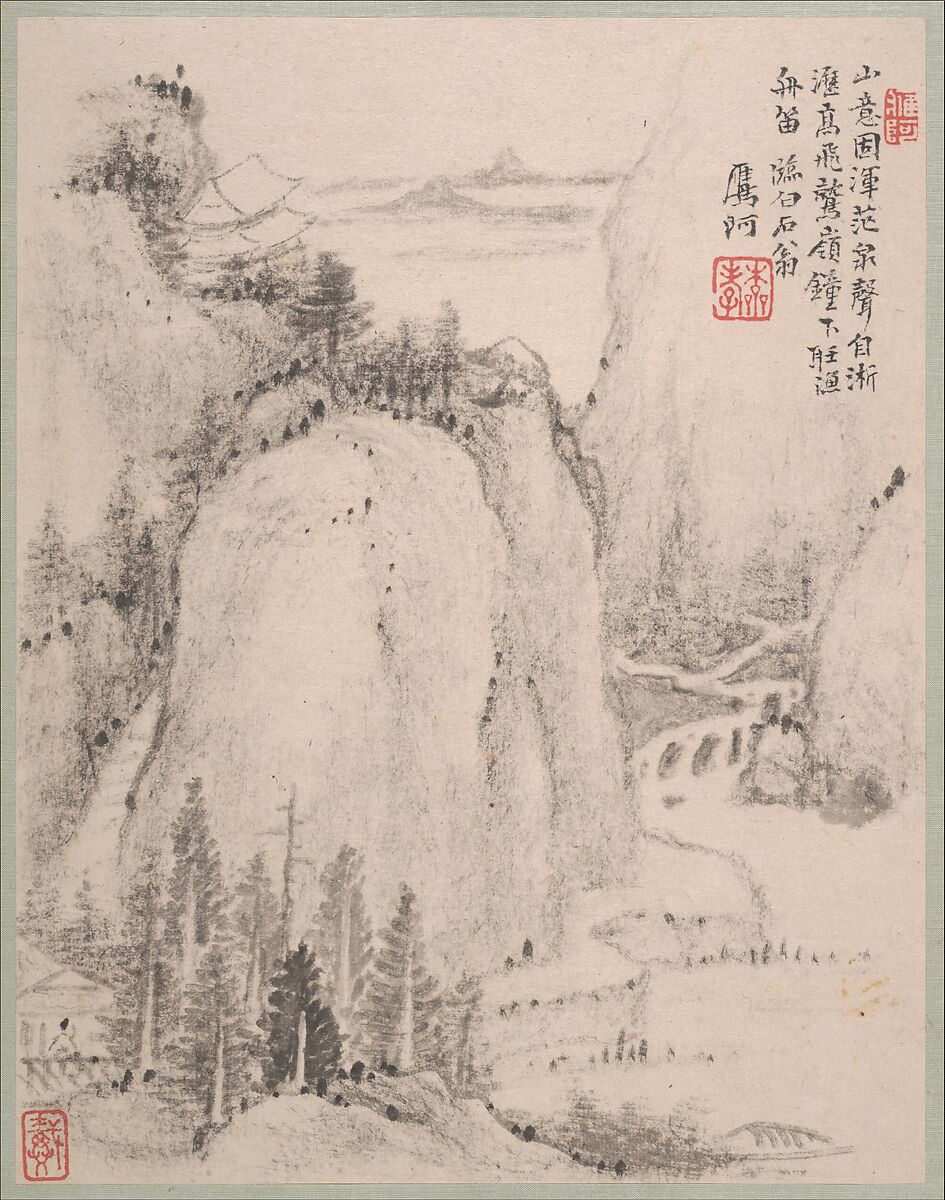 Landscapes, Dai Benxiao (Chinese, 1621–1693), Album of twelve leaves; ink on paper, China