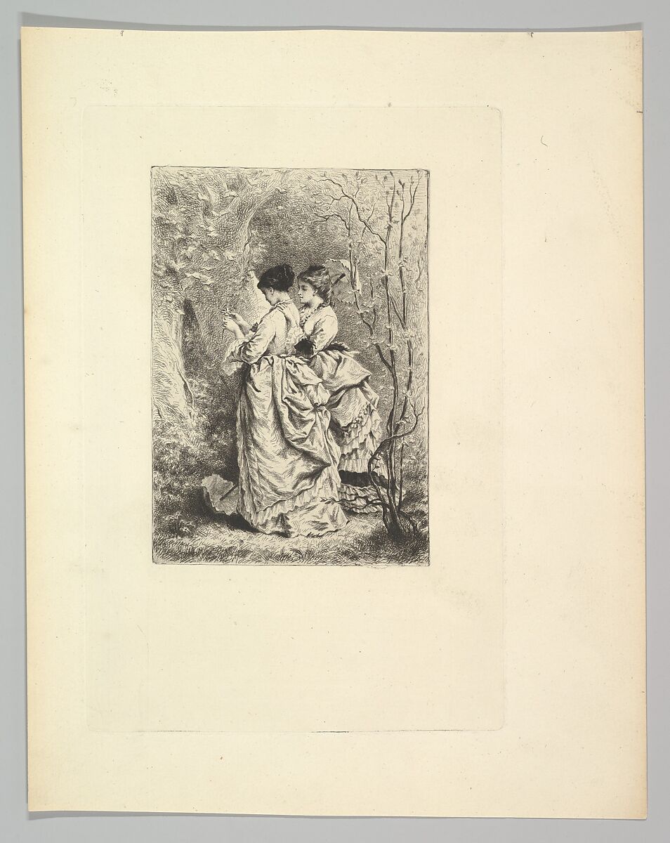 Spring (Le Printemps), Edmond Hédouin (French, Boulogne-sur-Mer 1820–1889 Paris), Etching and drypoint; proof before letters 