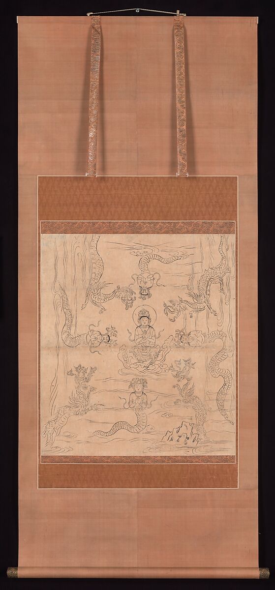 Iconographic Drawing of a Rainmaking Mandala, Hanging scroll; ink on paper, Japan