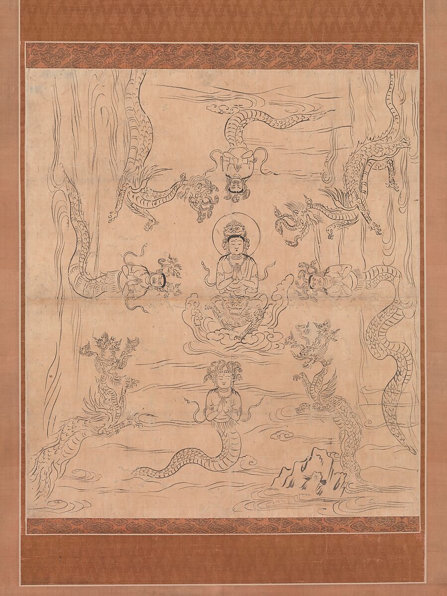 Iconographic Drawing of a Rainmaking Mandala, Hanging scroll; ink on paper, Japan 