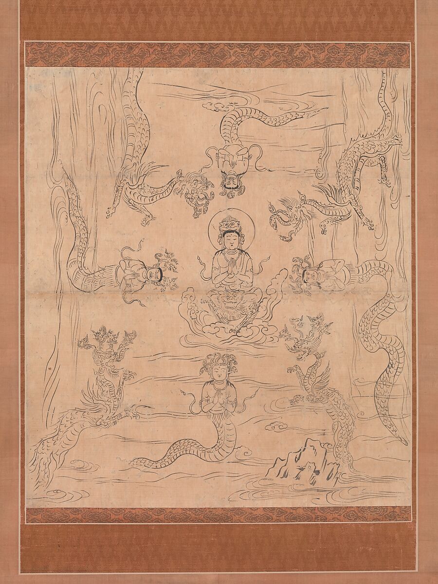 Iconographic Drawing of a Rainmaking Mandala, Hanging scroll; ink on paper, Japan