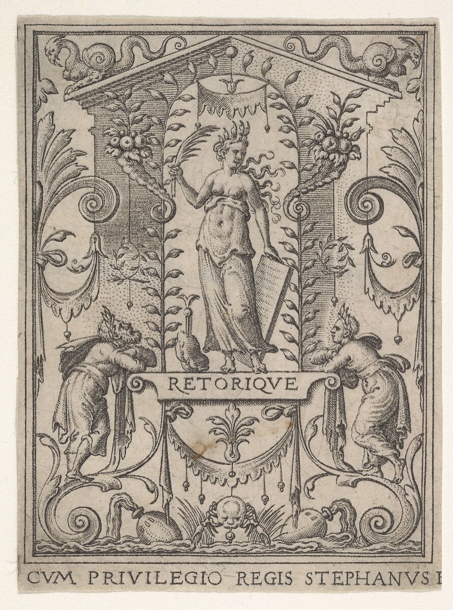 Rhetoric (Retorique), Etienne Delaune (French, Orléans 1518/19–1583 Strasbourg), Engraving 