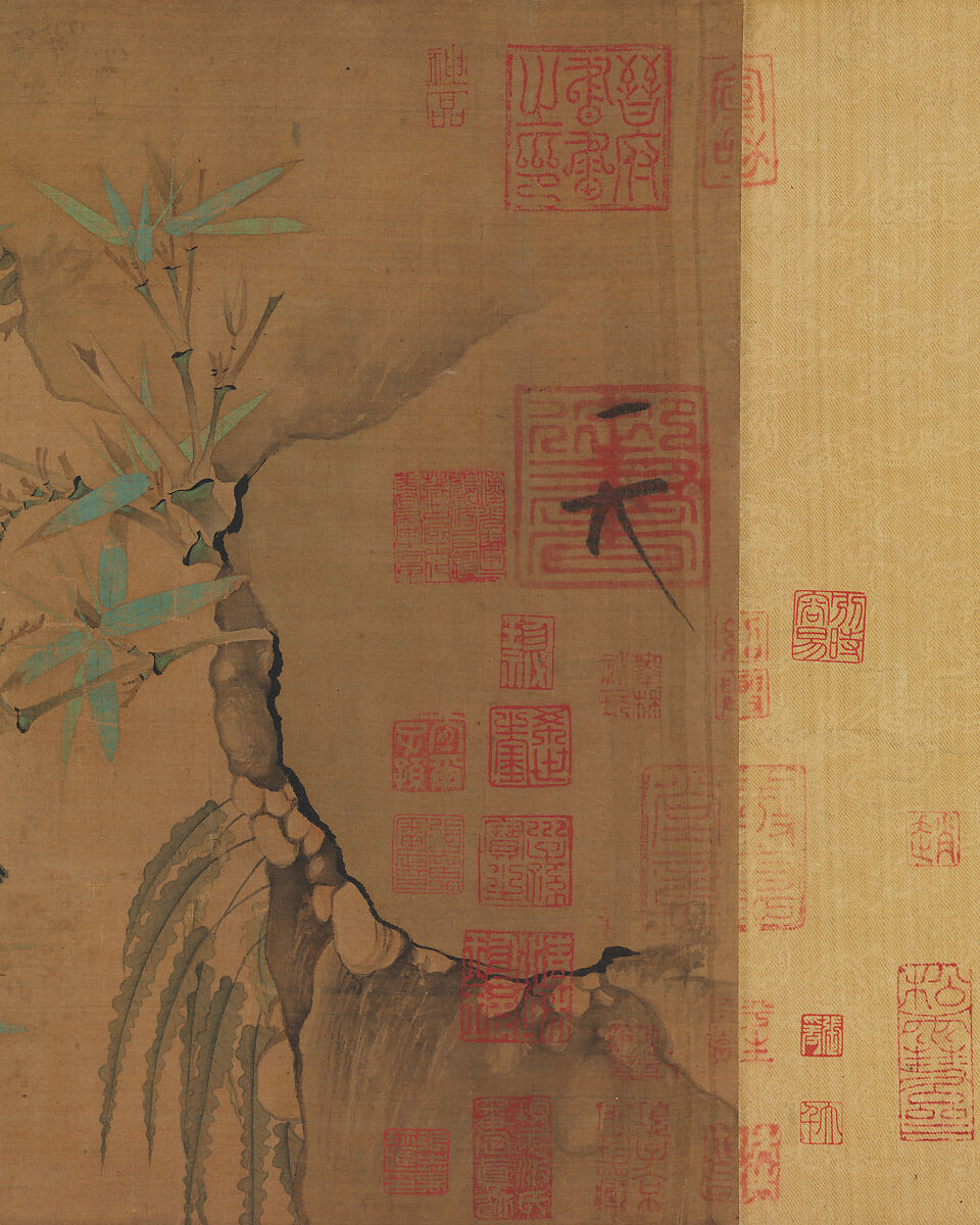 Finches and bamboo, Emperor Huizong (Chinese, 1082–1135; r. 1100–25), Handscroll; ink and color on silk, China
