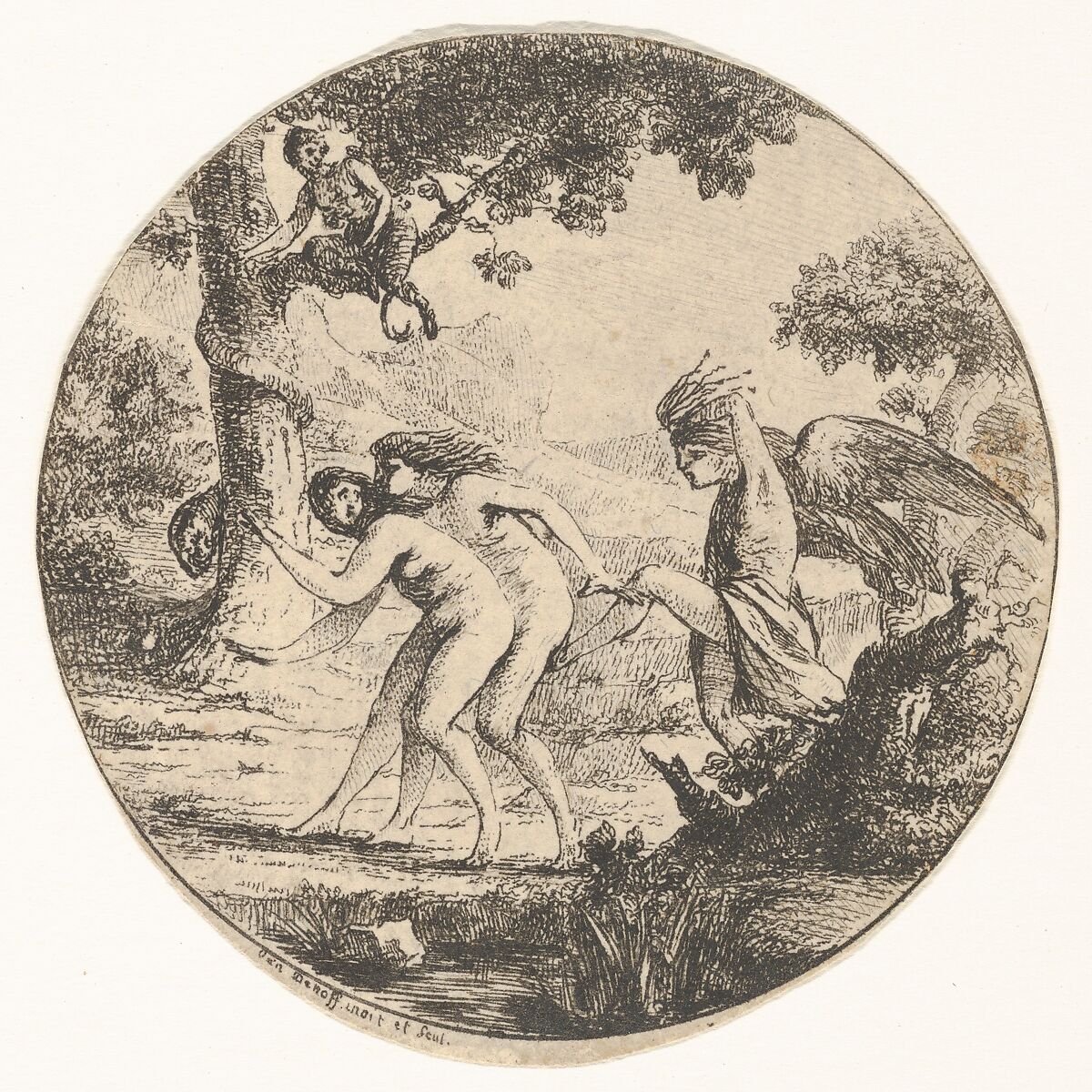 Adam and Eve Expelled from Paradise, Baron Dominique Vivant Denon (French, Givry 1747–1825 Paris), Etching 