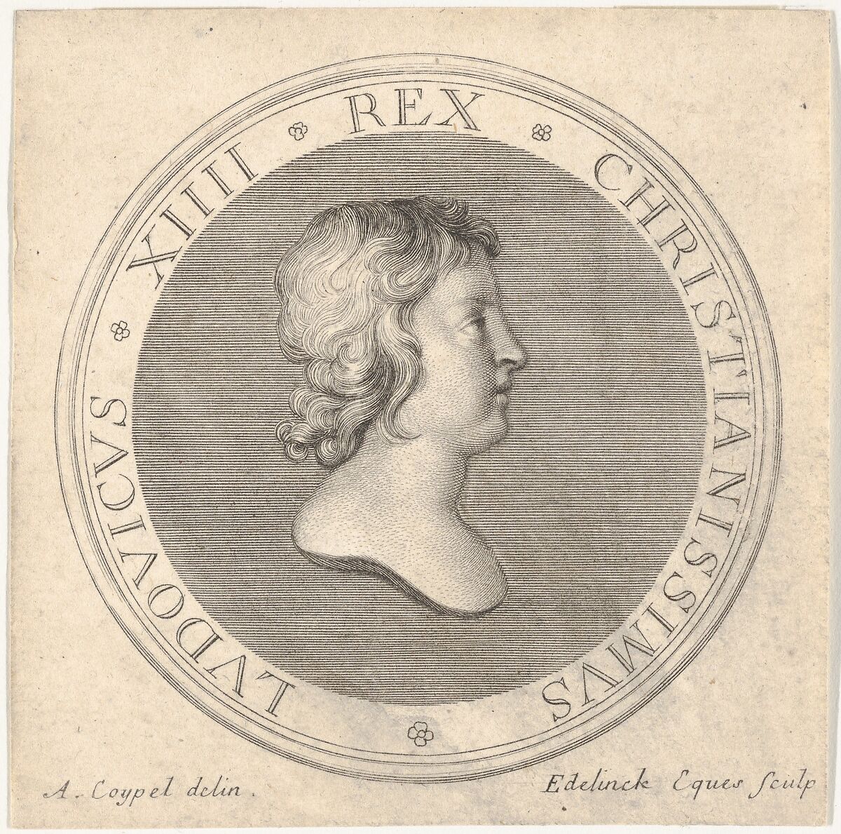 Medal of Louis XIV, Gérard Edelinck (Dutch, Antwerp 1640–1707 Paris), Engraving 
