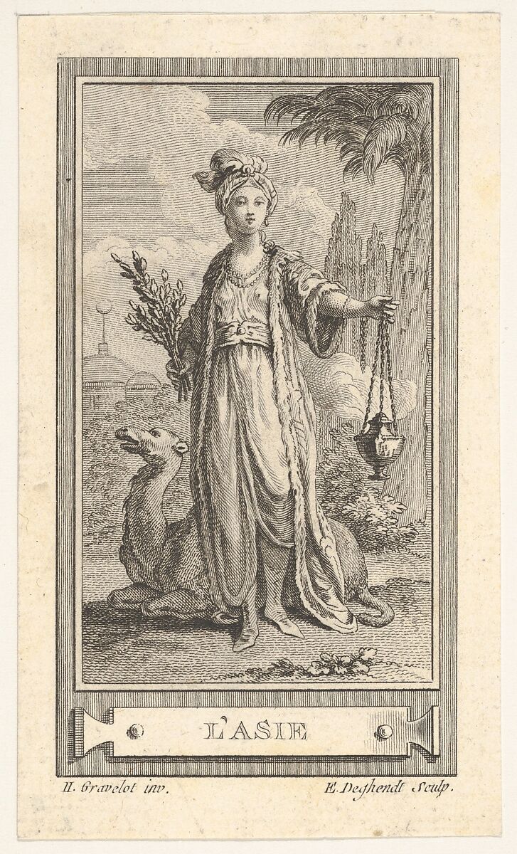 L'Asie, from the  Almanach iconologique, Emmanuel Jean de Ghendt (Flemish, Saint Niklaas 1738–1815 Paris), Etching with engraving 