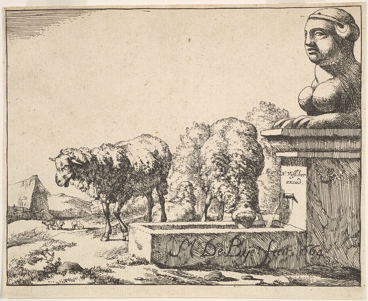 Sheep, from a set of 16 plates, Marcus de Bye (Dutch, The Hague 1639–after 1688), Etching 