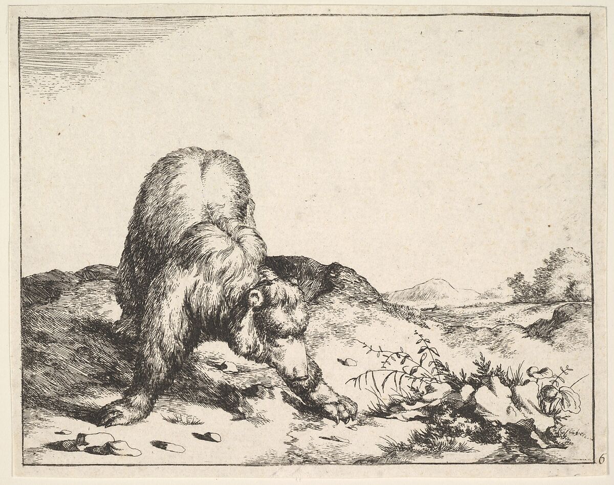 from The Set of The Bears, Marcus de Bye (Dutch, The Hague 1639–after 1688), Etching 