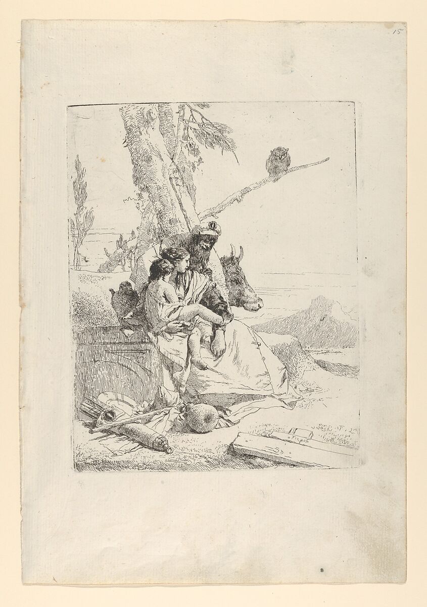 The Family of the oriental Peasant, from the Scherzi, Giovanni Battista Tiepolo (Italian, Venice 1696–1770 Madrid), Etching 