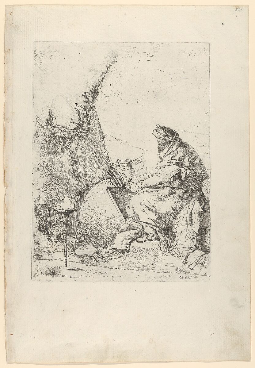 The Philosopher, from the Scherzi, Giovanni Battista Tiepolo (Italian, Venice 1696–1770 Madrid), Etching 