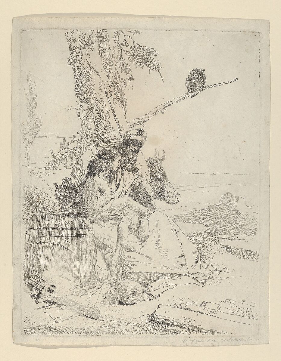 The Family of the oriental Peasant, from the Scherzi, Giovanni Battista Tiepolo (Italian, Venice 1696–1770 Madrid), Etching 